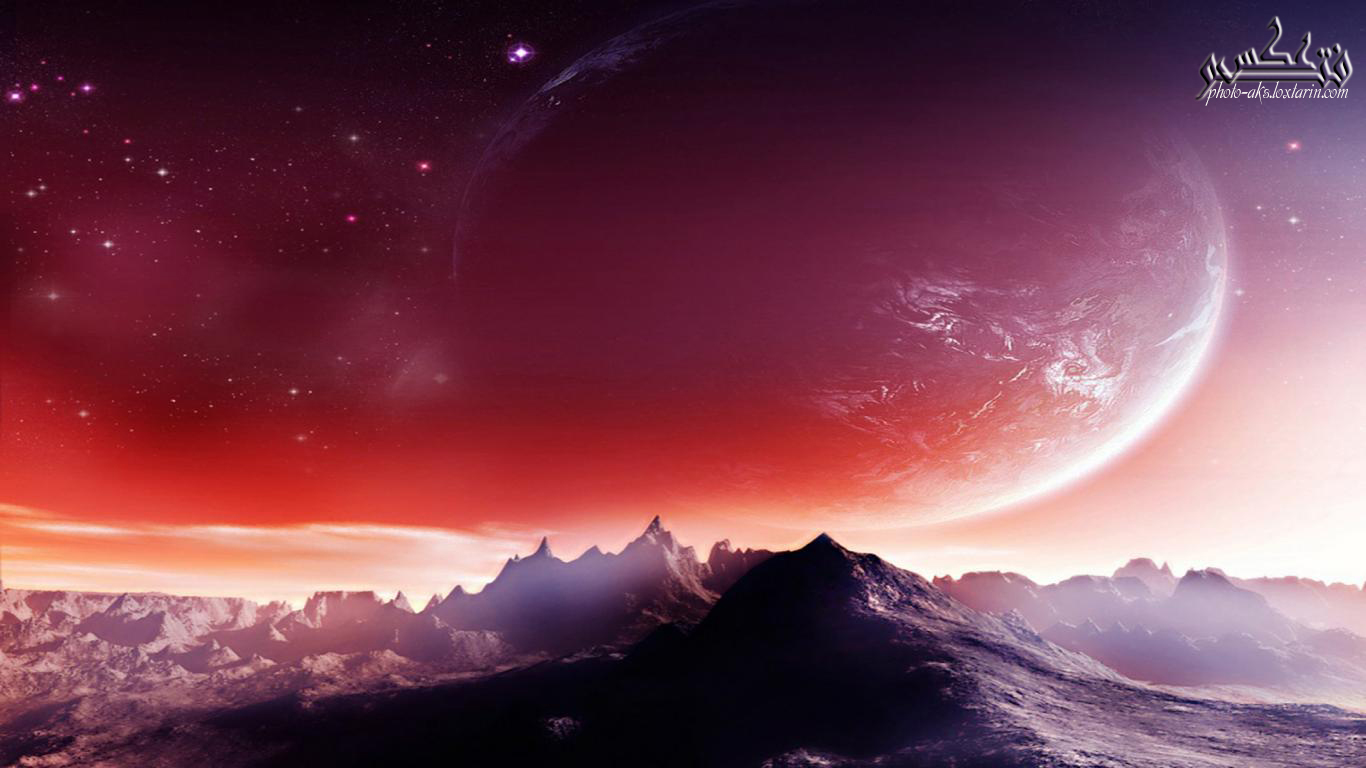 تصویر خیالی از سطح و آسمان یک سیاره